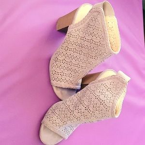 LC peep toe ankle booties
